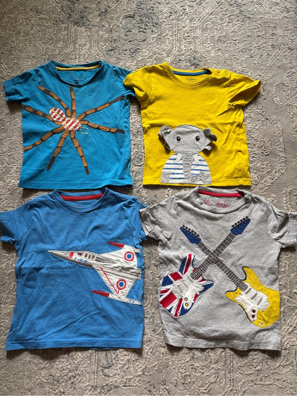 Mini Boden appliqué tee bundle, boys 3/4